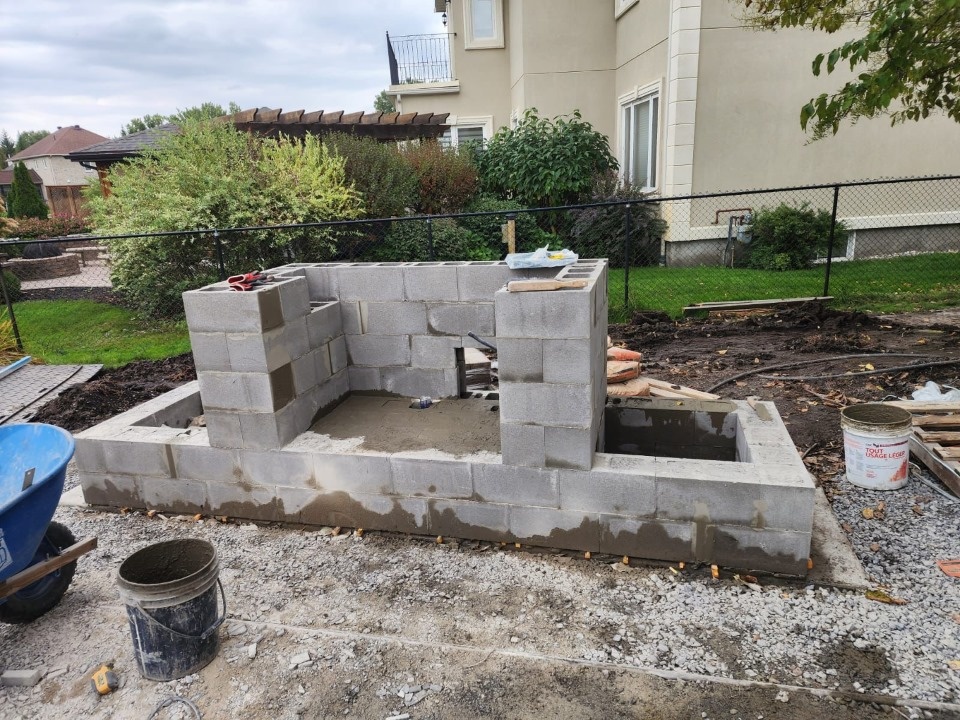 Construction Stage – Outdoor Fireplace Base