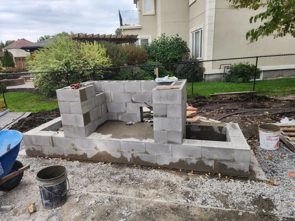 Construction Stage – Outdoor Fireplace Base