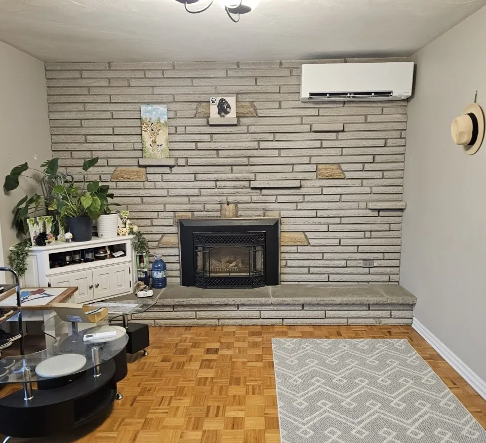 Living Room Ductless Heat Pump Installation